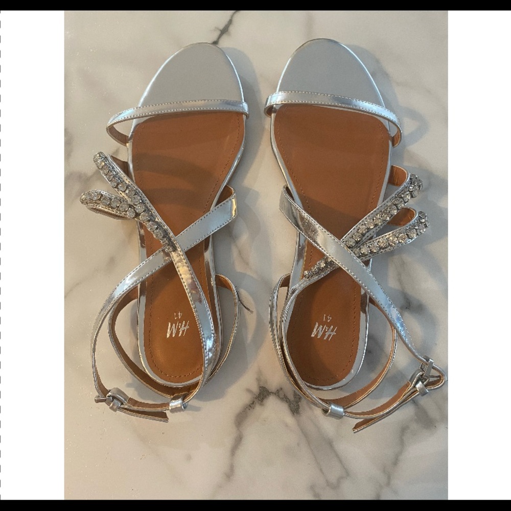 H&M silver diamond sandals size 9.5